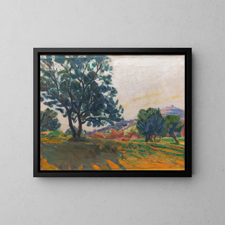 Niels Larsen Stevns - The Olive Grove With Cagnes in the Background Against the Light.webp