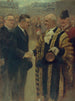 Sir George Broadbridge, burmistrz Londynu, ściska dłoń M. Raymonda Laurenta, przewodniczącego Rady Miejskiej - Noël Dorville — widok dzieła