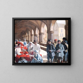 Norah Neilson Gray - The Scottish Womens Hospital In The Cloister of the Abbaye at Royaumont Dr Frances Ivens inspec.webp