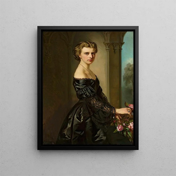 Norbert Schrdl - Portrait Of A Young Woman With Roses.webp
