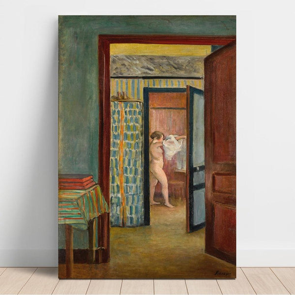 Reprodukcja obrazu Nu Mettant sa Chemise dans un Intérieur - Henri Lebasque