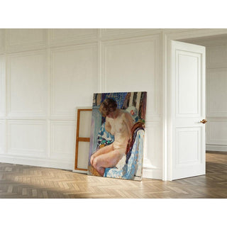 Nu assis près de la cheminée - Henri Lebasque | Reproduction Tableau Décoration murale affiche copie