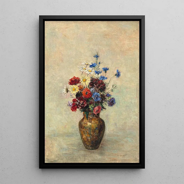 Kwiaty w wazonie - Odilon Redon — oprawiony obraz na ścianie
