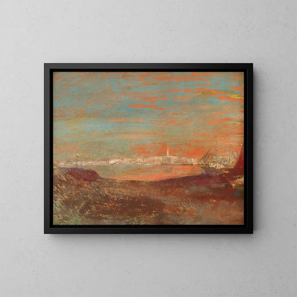 pejzaż włoski - Odilon Redon — oprawiony obraz na ścianie