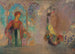 Kobieta w gotyckiej arkadzie, kobieta z kwiatami - Odilon Redon — widok dzieła