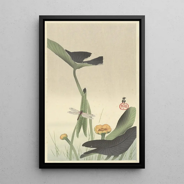 Libellule i lotos - Ohara Koson — oprawiony obraz na ścianie