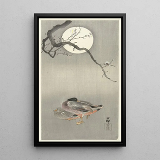 Ohara Koson - Ducks at full moon.webp