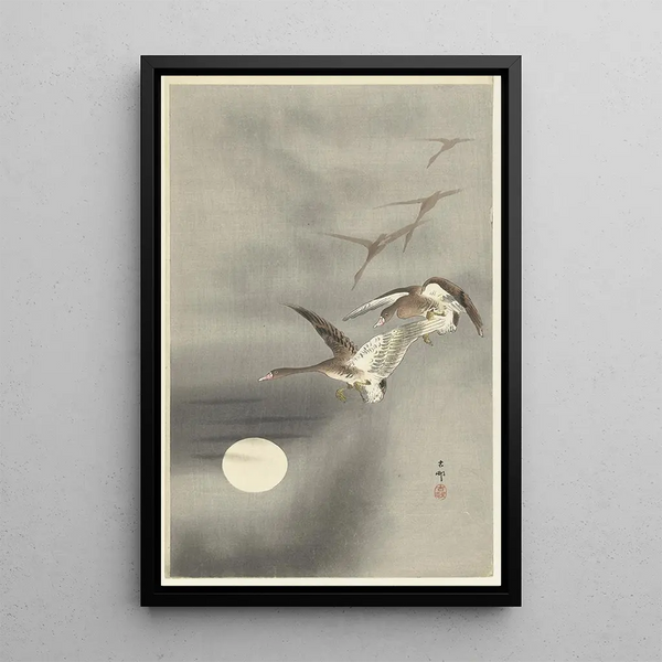 Gęsi w locie - Ohara Koson — oprawiony obraz na ścianie