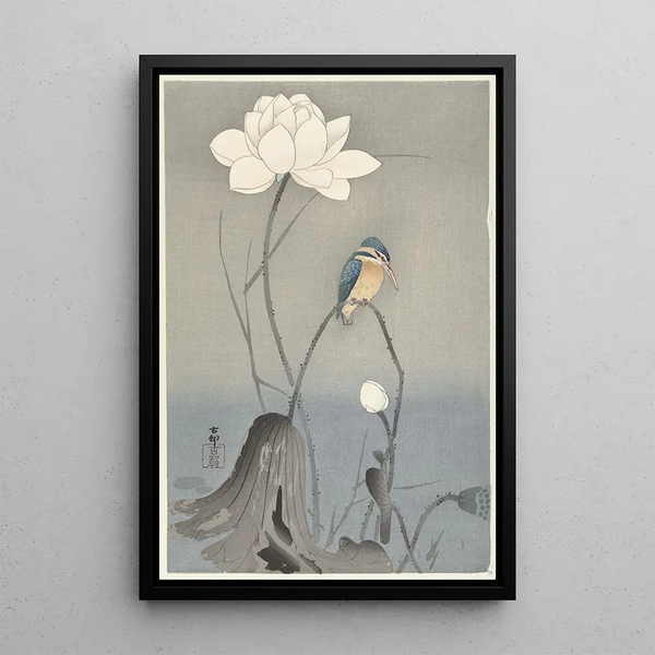 jerzyka z kwiatem lotosu - Ohara Koson — oprawiony obraz na ścianie