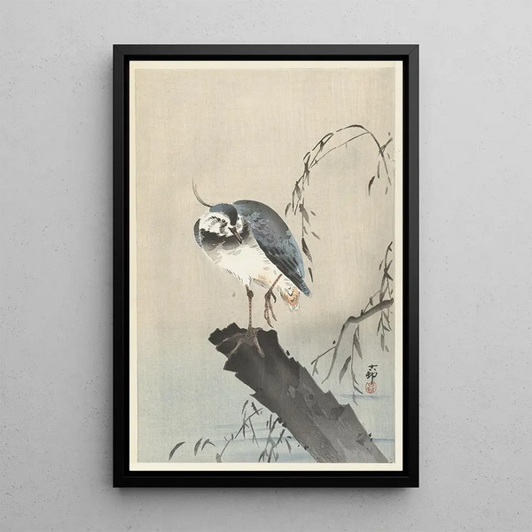 Vanneau sur souche d'arbre - Ohara Koson — oprawiony obraz na ścianie