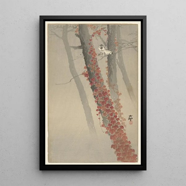 Czerwony bluszcz - Ohara Koson — oprawiony obraz na ścianie