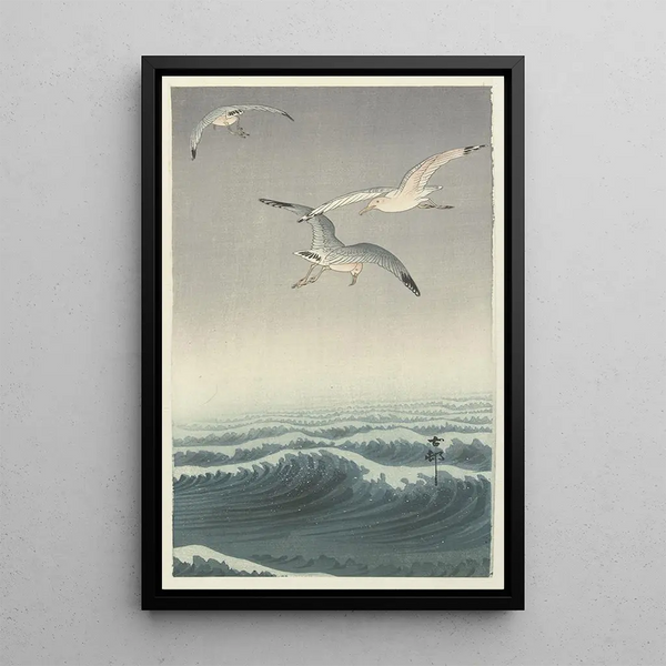 Trzy mewy - Ohara Koson — oprawiony obraz na ścianie