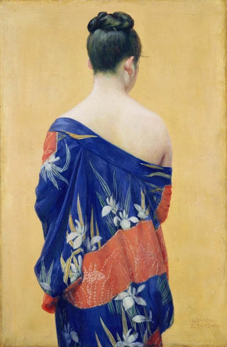 Okada Sabursuke - Kimono with Iris Pattern.webp