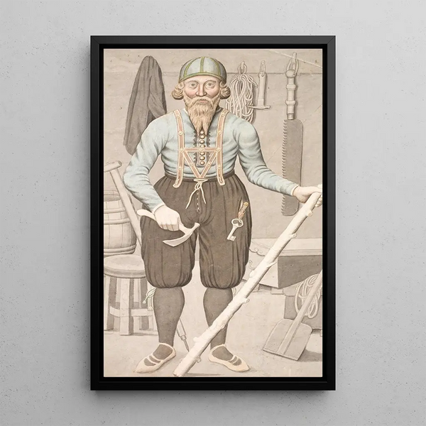 Un fermier islandais en costume ancien - Olavius — oprawiony obraz na ścianie