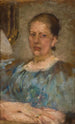 Portret kobiety w niebieskiej bluzce - Olga Boznańska — widok dzieła