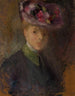 Portret kobiety w kapeluszu z kwiatami - Olga Boznańska — widok dzieła