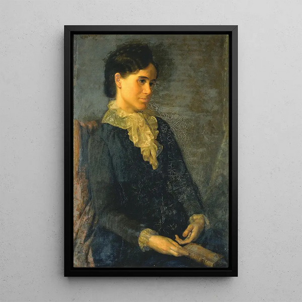 Hester Marian Wait Lay Portret żony artysty - Oliver Ingraham Lay — oprawiony obraz na ścianie