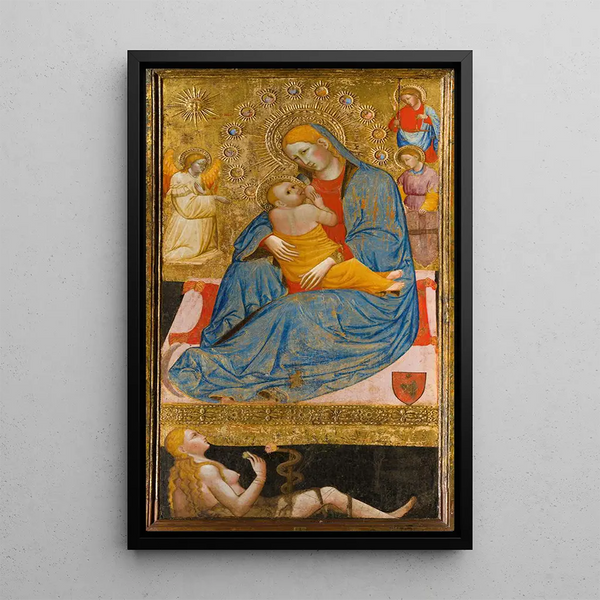 La Vierge de l'humilité avec la Tentation d'Ève - Olivuccio di Ciccarello — oprawiony obraz na ścianie