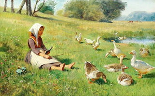 Oluf August Hermansen - En pige vogter gs.webp