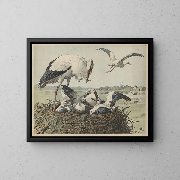 Cigogne - Oluf August Hermansen — oprawiony obraz na ścianie