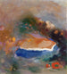 Ophelia z niebieską zasłoną w wodzie - Odilon Redon — widok dzieła