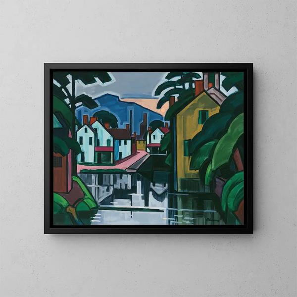 Stary port kanału - Oscar Bluemner — oprawiony obraz na ścianie