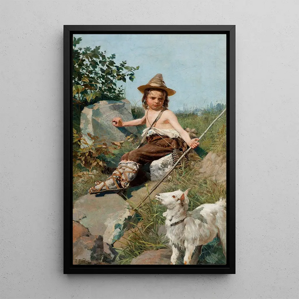 L'Enfance de Giotto - Oscar Pereira da Silva — oprawiony obraz na ścianie