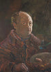 Autoportret z papugą - Oskar Laske — widok dzieła