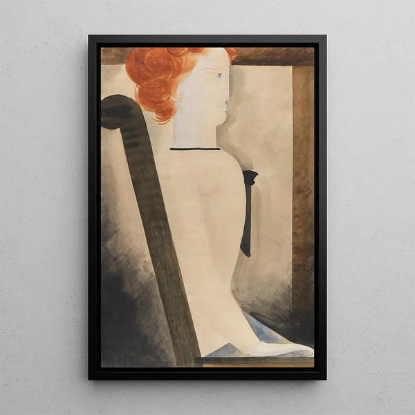 siedzący - Oskar Schlemmer — oprawiony obraz na ścianie