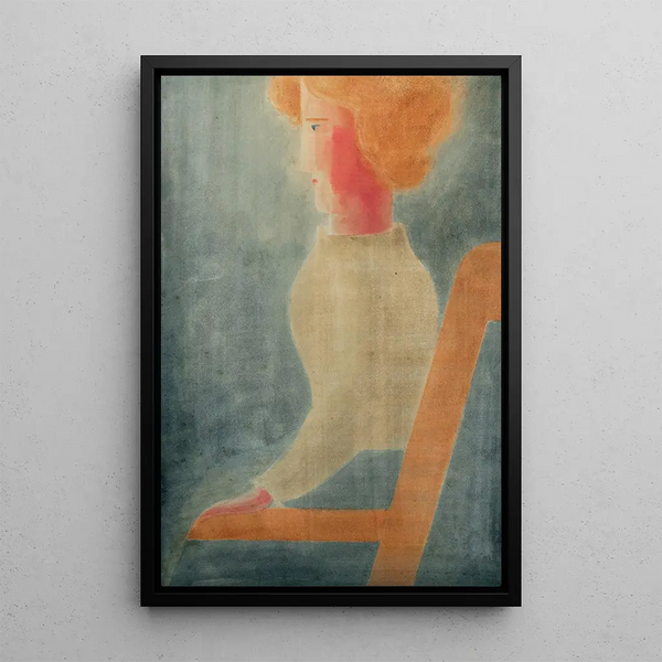 siedzący zwrócony w lewo - Oskar Schlemmer — oprawiony obraz na ścianie