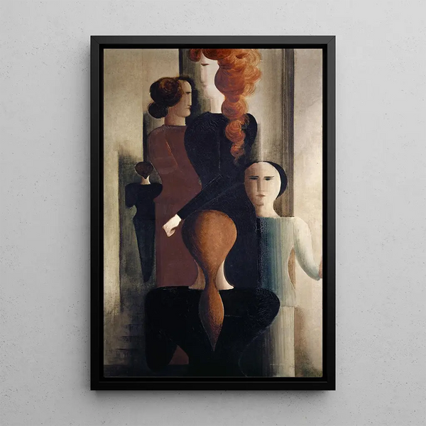 Kobiety na schodach - Oskar Schlemmer — oprawiony obraz na ścianie