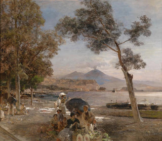 Oswald Achenbach - Abendstimmung am Golf von Neapel.webp