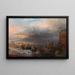 La Baie de Naples avec le Vésuve en arrière-plan - Oswald Achenbach — oprawiony obraz na ścianie