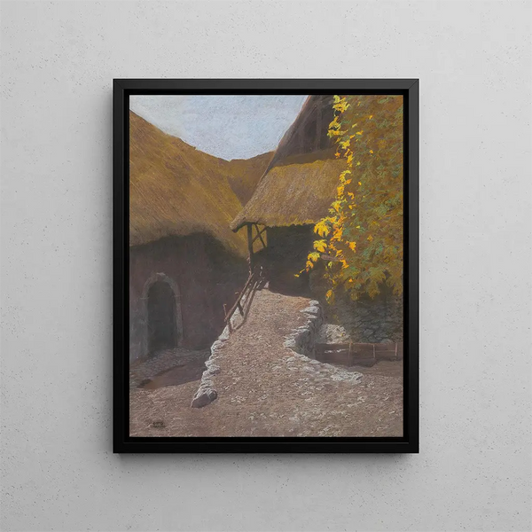 Otto Barth - Gehft mit wildem Wein im Sonnenlicht.webp