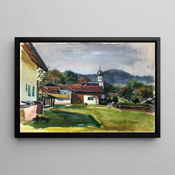 Village bavarois - Otto Geigenberger — oprawiony obraz na ścianie