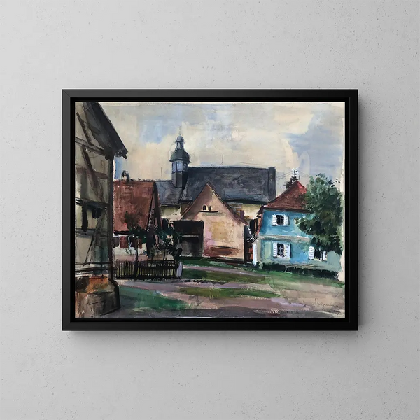 Dom w Franken, zamek Burgellern w okręgu Bamberg - Otto Geigenberger — oprawiony obraz na ścianie