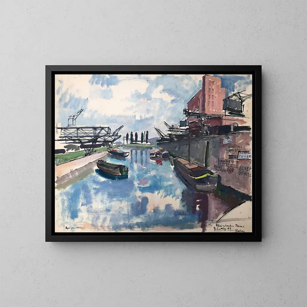 Port du Rhin à Bâle - Otto Geigenberger — oprawiony obraz na ścianie