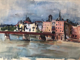 Otto Geigenberger - Wasserburg am Inn  Frontpartie mit Innbrcke.webp