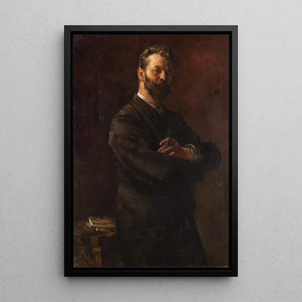 Portret profesora rysunku Arthura Haferkorna - Otto Greiner — oprawiony obraz na ścianie