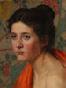Tête d'étude féminine sur fond floral - Otto Heinrich Engel — widok dzieła