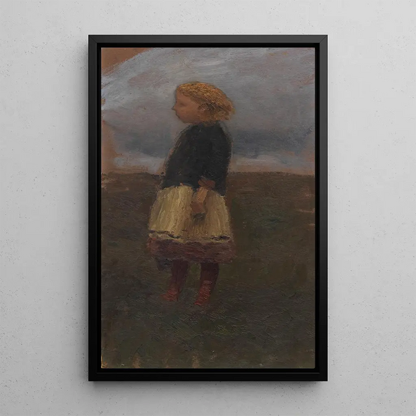 Dziewczyna na wrzosowisku - Otto Modersohn — oprawiony obraz na ścianie