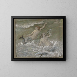 Otto Scholderer - Three mermaids in the water.webp