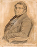 Portret mężczyzny o pełnej sylwetce, siedzącego na półprofilu w trzech czwartych w lewo - P. C. Skovgaard — widok dzieła