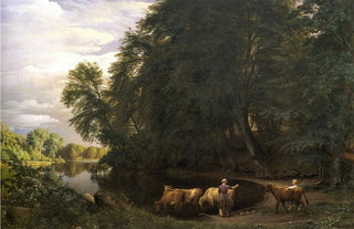 P C Skovgaard - Summer afternoon by a lake.webp