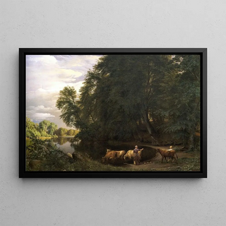 P C Skovgaard - Summer afternoon by a lake.webp