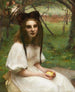 Portret dziewczyny w białej sukni - Pascal-Adolphe-Jean Dagnan-Bouveret — widok dzieła