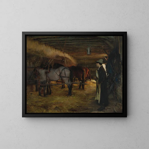 Stajnia - Pascal-Adolphe-Jean Dagnan-Bouveret — oprawiony obraz na ścianie