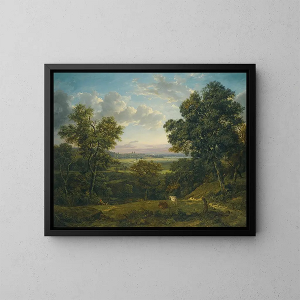 Widok na Greenwich z Charlton Wood w pobliżu Woolwich - Patrick Nasmyth — oprawiony obraz na ścianie