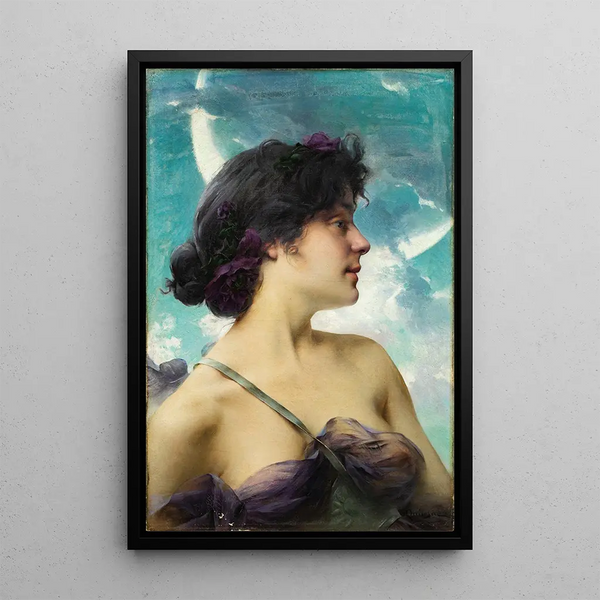 Portret damy w Diane, zwany również Pięknością w fioletowym - Paul-François Quinsac — oprawiony obraz na ścianie