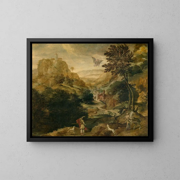 Le Viol de Ganymède - Paul Bril — oprawiony obraz na ścianie